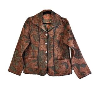Parsley & Sage Tapestry Reversible Blazer Boho Artisan Jacket Women’s M Eclectic